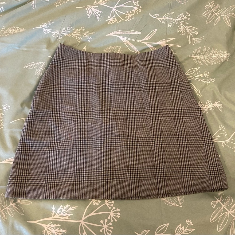 Wilfred Plaid Grey A-Line Mini Skirt Aritzia Size 4